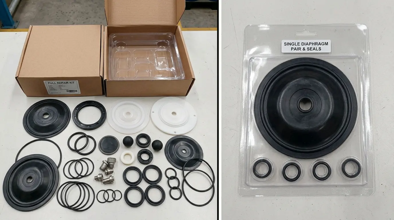 AODD pump individual spare parts vs full repair kit comparison