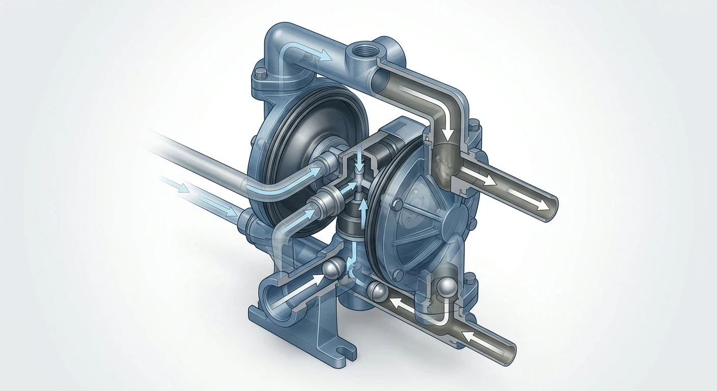 How does an air-operated diaphragm pump work?